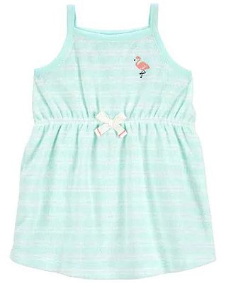 VESTIDO ATOALHADO CARTER'S - FLAMINGO AZULZINHO - MENINA