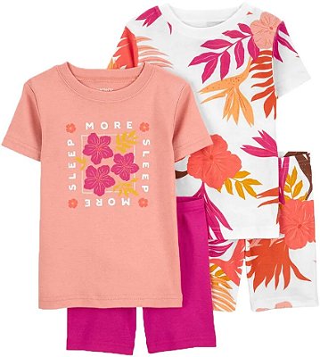 PIJAMA 4 PEÇAS CARTER'S - FLORAL - MENINA