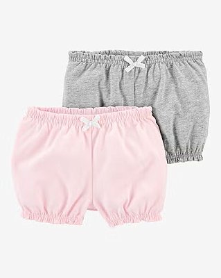 KIT 2 BERMUDAS CARTER'S - ROSA E CINZA - MENINA