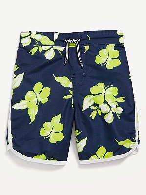 MODA PRAIA BERMUDA OLD NAVY - FLORAL - PROTEÇÃO UV50+ - MENINO