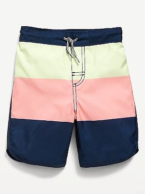MODA PRAIA BERMUDA OLD NAVY - LISTRADO - PROTEÇÃO UV50+ - MENINO