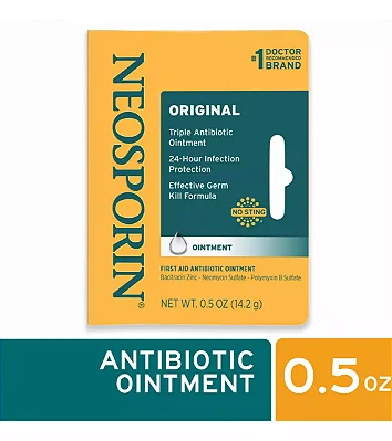 NEOSPORIN - ORIGINAL 14,2g - POMADA ANTIBIÓTICA PARA PRIMEIROS SOCORROS
