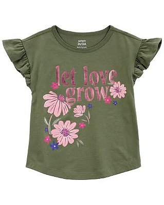 CAMISETA MANGA CURTA CARTER'S - LOVE VERDE - MENINA