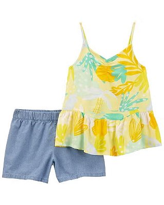 CONJUNTO VERÃO 2 PEÇAS CARTER'S - FLORAL AMARELO - MENINA