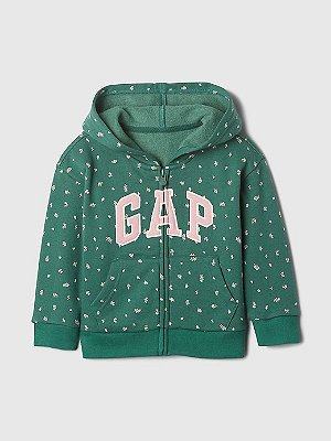 MOLETOM GAP - LOGO FLORAL VERDE - MENINA