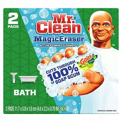 MR. CLEAN MAGIC ERASER - ESPONJA MÁGICA PARA LIMPEZA DE BANHEIROS - FRAGRÂNCIA GAIN SCENT - 2 UNIDADES