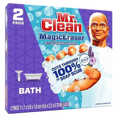 MR. CLEAN MAGIC ERASER - ESPONJA MÁGICA PARA LIMPEZA DE BANHEIROS - FRAGRÂNCIA FEBREZE FRESHNESS (2 unidades por embalagem)