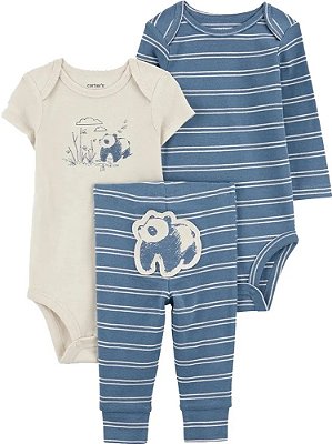 CONJUNTO 3 PEÇAS CARTER'S - PANDINHA - MENINO