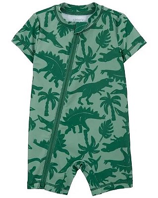 MODA PRAIA CARTERS - DINO VERDE - PROTEÇÃO UV50+ - MENINO
