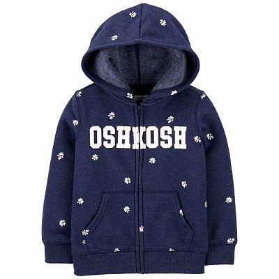 MOLETOM FLANELADO OSHKOSH - FLORZINHA AZUL - MENINA