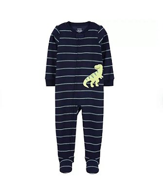MACACÃO FLEECE CARTER'S - DINO AZUL LISTRADO - MENINO