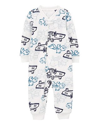 MACACÃO FLEECE CARTER'S - TRATORZINHO BRANCO - MENINO