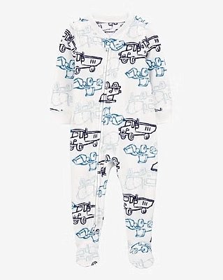 MACACÃO FLEECE CARTER'S - TRATORZINHO BRANCO - MENINO