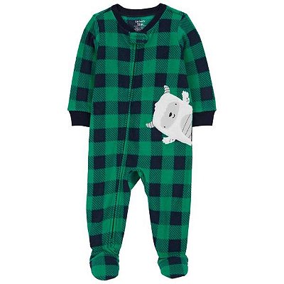MACACÃO FLEECE CARTER'S - MOSNTRINHO DA NEVE XADREZ - MENINO