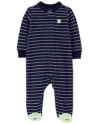 MACACÃO FLEECE CARTER'S - MONSTRINHO LISTRADO - MENINO