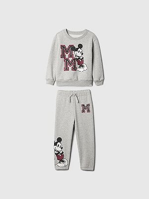 CONJUNTO MOLETOM FLANELADO 2 PEÇAS GAP - MICKEY CINZA - MENINO