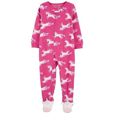 MACACÃO COM PÉ FLEECE CARTER'S - UNICÓRNIO PINK - MENINA