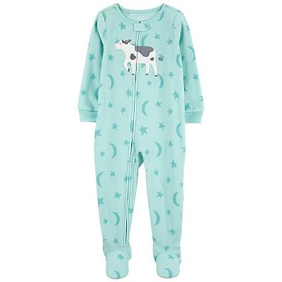 MACACÃO COM PÉ FLEECE CARTER'S - VAQUINHA - MENINA