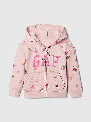 MOLETOM FLANELADO GAP - ESTRELA ROSA - MENINA