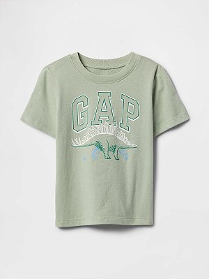 CAMISETA MANGA CURTA GAP - DINO VERDE LOGO - MENINO