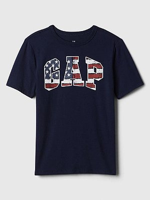 CAMISETA MANGA CURTA GAP - LOGO EUA - MENINO