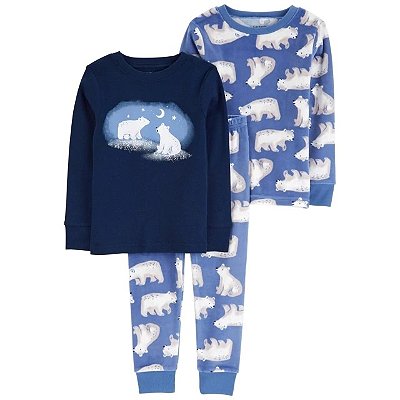 KIT PIJAMA VELUDO 3 PEÇAS CARTER'S - URSO POLAR - MENINO