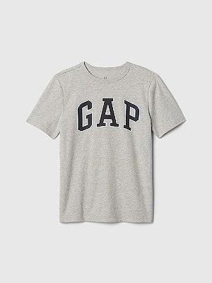 CAMISETA MANGA CURTA GAP - LOGO CINZA - MENINO