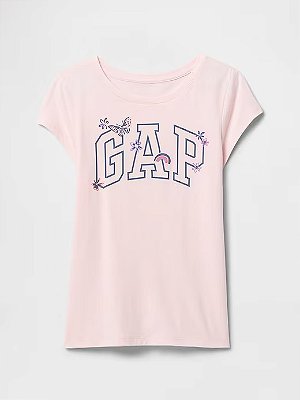 CAMISETA MANGA CURTA GAP - BORBOLETA ROSA - MENINA