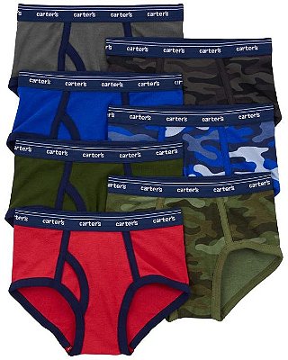 KIT 7 CUECAS CARTER'S - LISA E CAMUFLADA - MENINO