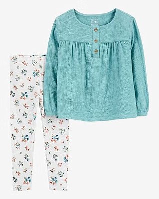 CONJUNTO 2 PEÇAS CARTER'S - FLORAL - MENINA