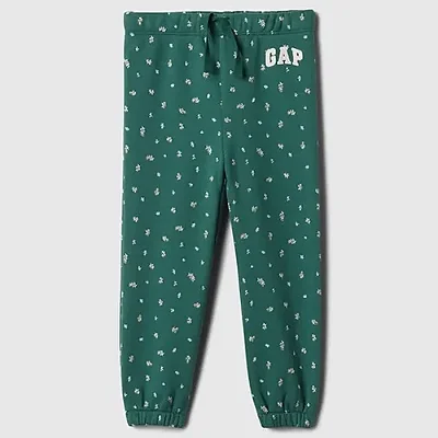 CALÇA MOLETOM FLANELADO GAP - VERDE FLORAL - MENINA