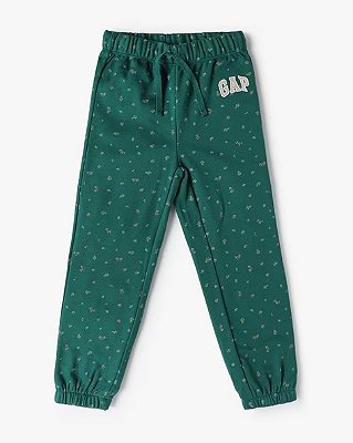 CALÇA MOLETOM GAP - VERDE FLORAL - MENINA