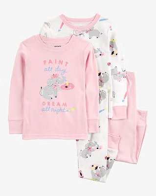 PIJAMA 4 PEÇAS CARTER'S - ELEFANTE - MENINA