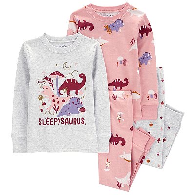 PIJAMA 4 PEÇAS CARTER'S - DINOSSAURO - MENINA