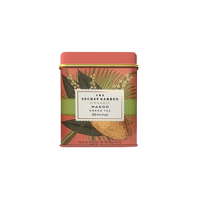 CAIXA DE CHÁ INGLÊS - ORGANIC MANGO GREEN TEA - 50 SACHÊS