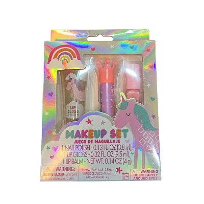 KIT MAQUIAGEM INFATIL 3 PEÇAS AMSCAN - UNICÓRNIO - MENINA