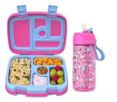 LANCHEIRA BENTGO KIDS - ROSA - COM GARRAFINHA