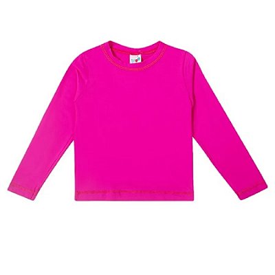 CAMISETA MODA PRAIA TIP TOP - ROSA PINK - FATOR DE PROTEÇÃO +50UV - MENINA