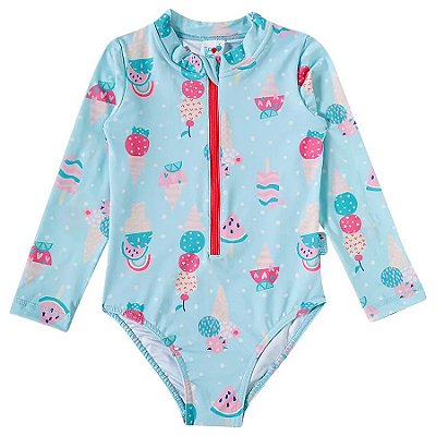 MAIÔ MODA PRAIA TIP TOP TODDLER - SORVETINHO - PROTEÇÃO UV50+ - MENINA