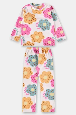 PIJAMA FLEECE UP BABY - FLORAL - MENINA
