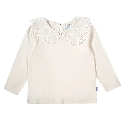 CAMISETA MANGA LONGA TIP TOP - BRANCA - MENINA