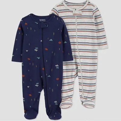 KIT 2 MACAÇÕES CARTER´S - AZUL E LISTRADO - MENINO
