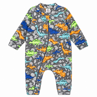 MACACÃO SEM PÉ SOFT PETTENATI FOFOTINHOS - DINOSSAUROS NEON CINZA - MENINO
