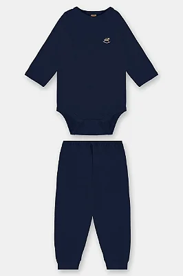 CONJUNTO TÉRMICO 2 PEÇAS UP BABY - AZUL MARINHO - UNISSEX