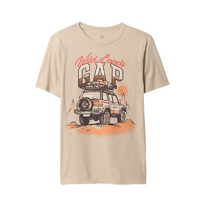 CAMISETA MANGA CURTA GAP KIDS - CARRO MARROM CLARO - MENINO