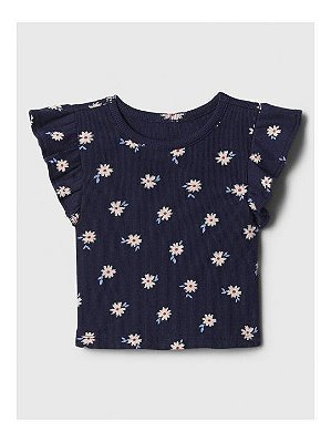 CAMISETA MANGA CURTA GAP - FLORAL AZUL - MENINA