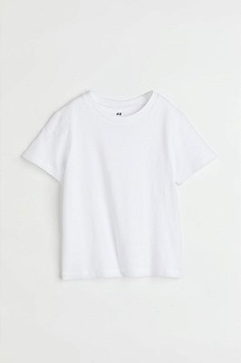 CAMISETA MANGA CURTA H&M - BRANCO BASICO - MENINO