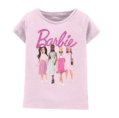 CAMISETA MANGA CURTA BARBIE  - ROSA - MENINA