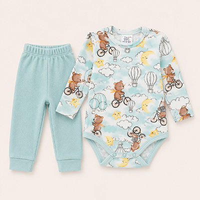 PIJAMA SOFT 2 PEÇAS PETTENATI FOFOTINHOS - URSO BALÃO - MENINO