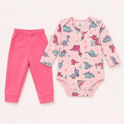 PIJAMA 2 PEÇAS SOFT PETTENATI FOFOTINHOS - DINO ANIVERSÁRIO - MENINA